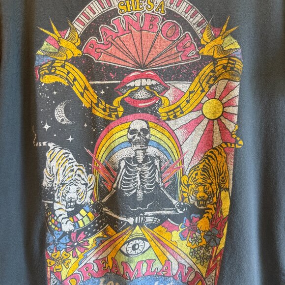 Daydreamer x Free People She’s A Rainbow Dreamland Tee \\ Size XS // Black - Picture 2 of 9